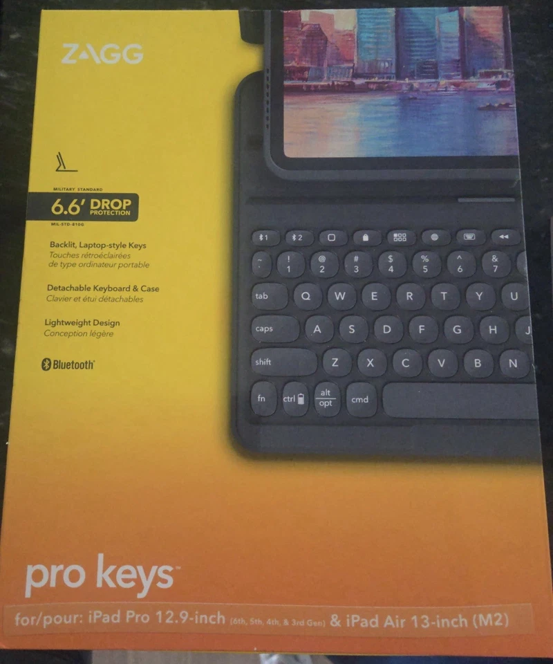 ZAGG Pro Keys Wireless Keyboard Case for iPad Pro 12.9 Inch Black - ZKB129FBB34 - Image 1 of 1