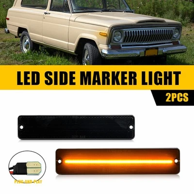 Lámparas de señalización LED delanteras ahumadas para Jeep CJ5 CJ6 CJ7 1972-1991 Grand Wagoneer Foto 1 de 4