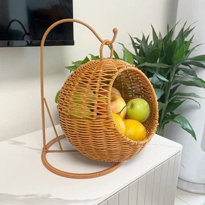 Woven Rattan Basket Mini Fruit Basket New Cat Hammock Home Storage - Picture 1 of 8