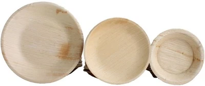 100x Palmblatt Einweg-Teller rund Bio Eco-Geschirr v. Größen kompostierbar Party - Bild 1 von 4