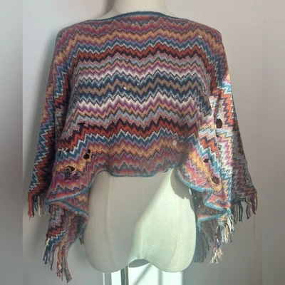 Poncho de lana envejecida Missoni Foto 1 de 4