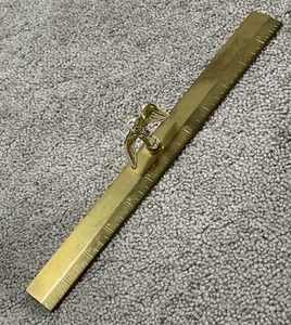 VINTAGE 12” BRASS RULER W/EAGLE HANDLE DESK ACCESSORY - Picture 1 of 24