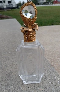 Vintage Parfum Flakon Kristall Fiorimi Oreste verzierter Stopfen mit Prisma Italien  - Bild 1 von 6