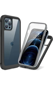 Apple iPhone 12 Pro Max 6.7 stoßfeste durchsichtige Hülle mit schwarzem Rand - Bild 1 von 1