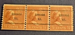 3 - 1939 US Stamps - Scott # 840 - 1.5 Cent M. Washington Precancels - Chicago - Picture 1 of 2