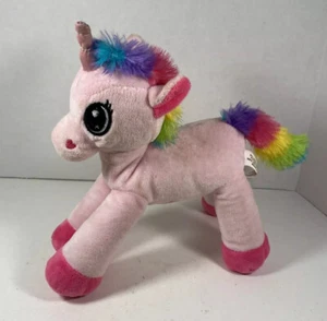 Hobby lobby pink plush rainbow colors colorful unicorn stuffed 9"  - Picture 1 of 6