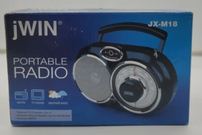 Radio meteorológica AM FM portátil JWIN JX-M19. Canal de TV Difícil de Encontrar Modelo Negro Tamaño de Viaje Foto 1 de 4