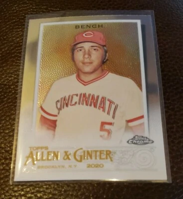 2020 Topps Chrome Allen Ginter #72 Johnny Bench Base Card Cincinnati Reds - Image 1 of 2