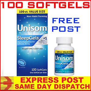 UNISOM 50mg Soft Gels Sleep Gels 100ct GENUINE Aus stock. FREE Express Post SALE