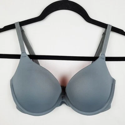 Victorias Secret PINK Wear Everywhere Push-Up Bra 32D Gray T-Shirt Smooth - Image 1 of 4