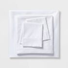 Queen 500 Thread Count Tri-Ease Solid Sheet Set White - Threshold