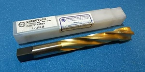 1-14 RH 2B SPIRAL FLUTE TIN COATED TAP, CHEBOYGAN SPIRAL FLUTE TAP 8" OAL - Picture 1 of 3