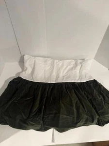 NWT RALPH LAUREN KING SIZED DARK FOREST GREEN VELVET COTTON BED SKIRT RUFFLE - Picture 1 of 5