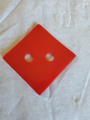 Vintage Sewing Crafts Bakelite  Cherry Red Square Large Two Hole Button 1.5-2" - Image 1 of 4