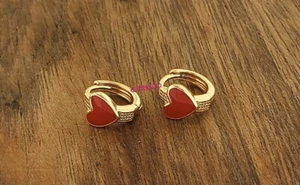 NEW EARRINGS SMALL CANDONGA HEART STYLE EXCLUSIVE FASHION ANTIALLERGIC ROSE GOLD - Picture 1 of 2