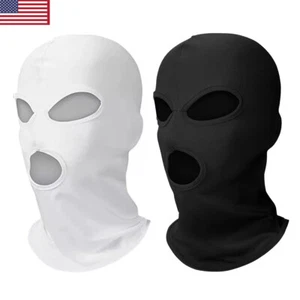 Balaclava 3 Holes Full Face Mask Covering Summer Thin Open Face Hood Windproof - Picture 1 of 12