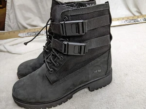 Timberland Jayne Women 6.5 37.5 Black Zip Waterproof Buckle Combat Boot A24Q5 - Picture 1 of 10