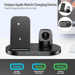 Wireless Charging Station, 3 in 1 Charger for Watch, Headphone, Phone - Zdjęcie 1 z 6
