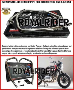 SILVER STALLION HEADER PIPE FIT FOR ROYAL ENFIELD INTERCEPTOR 650 & GT 650 - Picture 1 of 21