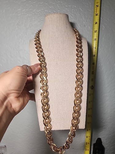 "Collana Vintage Oro Doppia Maglia Givenchy Grossa Statement Firmata 32"