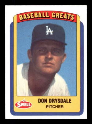 1990 Swell Baseball Greats #62 Don Drysdale Dodgers NM - Image 1 of 2