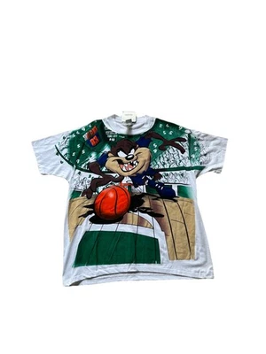 Camiseta gráfica de basquete vintage Looney Tunes Tasmanian Devil Taz tamanho GG nova com etiquetas anos 90 - Imagem 1 de 4