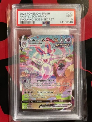 Pokémon TCG Sylveon VMAX Evolving Skies ALT ART 212/203 Secret PSA 9 - Image 1 of 3