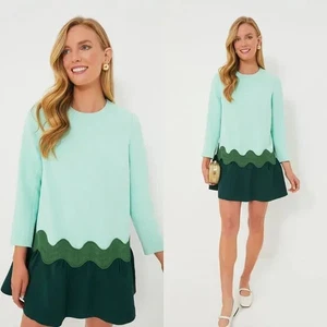 Tuckernuck NEW Sea Grove Pierce Long Sleeve Drop Waist A Line Mini Dress Medium - Picture 1 of 5