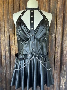 Dessous Korsett schwarz Damen Gr. 2XL Goth sexy Ketten " - Bild 1 von 4