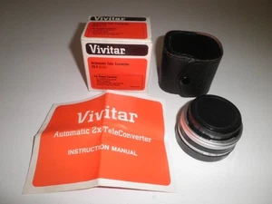 Vintage VIVITAR 2X Lens Extender with Soft Case and Original Box - Picture 1 of 4