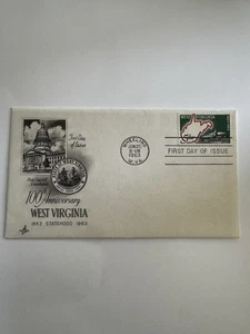 1963 West Virginia First Day Issue Envelope Stamp 100th Anniversary - Picture 1 of 2