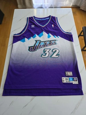 Camiseta Vintage Adidas HC Utah Jazz Karl Malone #32 – Roxa – Tamanho XXL +2 Comprimento - Imagem 1 de 4