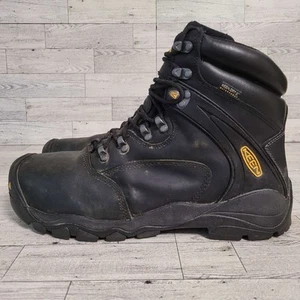Herren Keen Louisville 6" Schwarz Leder Schnürung Stahlkappe Arbeitsstiefel Größe 10,5 D - Bild 1 von 10
