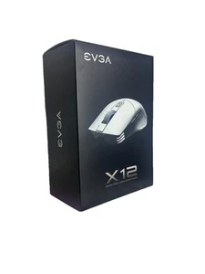 EVGA X12 Wired Gaming Mouse White 8k Dual Sensor 8 Buttons Light NEW SEALED - Picture 1 of 3
