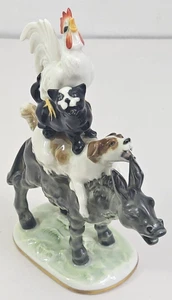 Hutschenreuther MUSICIANS OF BREMEN Donkey Dog Cat Rooster Porcelain Figurine - Picture 1 of 13