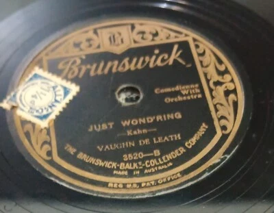 Vaughn De Leath (1920's crooner) - Just Wondering / I'm In Love - 78rpm 10" VG+ - Image 1 of 2