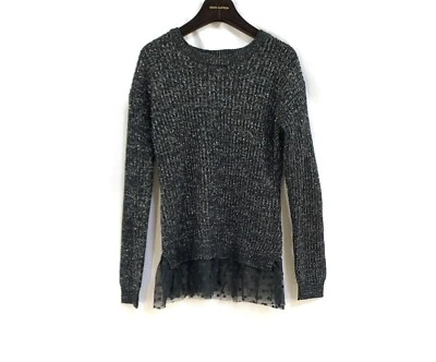 Девочек Epic нитки черный пуловер свитер с блестящий и тюль размер большой 12-14 - Изображение 1 из 4
