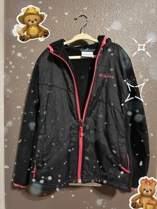 Girls Columbia Pearl Plush Hybrid Hoodie Fleece Quilted Jacket Size S 7/8 - Picture 1 of 7