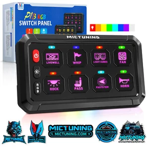 MICTUNING New P1B RGB 8 Gang Switch Panel, Multifunction Toggle Relay System Box - Picture 1 of 24