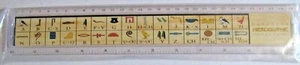 RIGHELLO PLASTICA 30cm GEROGLIFICI EGIZIANI ALFABETO E TIMELINE SUL RETRO - Foto 1 di 2