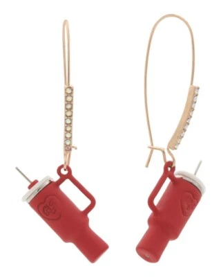 Pendientes colgantes Betsey Johnson taza vaso rojo tazas Stanley Foto 1 de 3