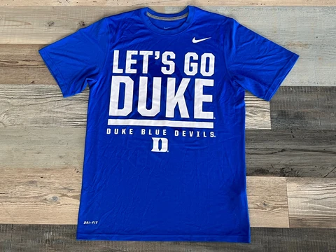 Nike Dri-Fit Duke Blue Devils Small T Shirt “Let’s Go Duke” Tee Shirt Never Worn Cover