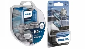 (+ W5W Parkers!) H4 PHILIPS Diamond Vision 5000K White Light Bulbs Headlamp - Picture 1 of 7