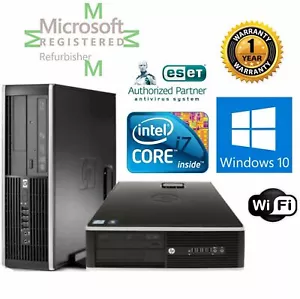 HP SFF DESKTOP INTEL i7  WIN 10 64 8GB RAM 1TB Blue Ray Bluetooth Excellent - Picture 1 of 8