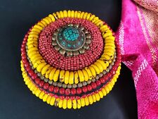 Old Colourful Tibetan Beaded Jewelry Box …beautiful and colourful