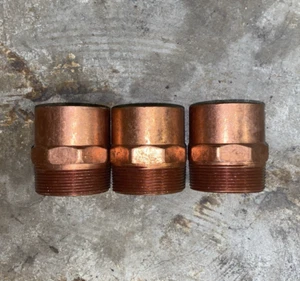 QTY (3) 2" C x  2" Male NPT Threaded Copper Male Adapter's *Lot of (3)* - Picture 1 of 1