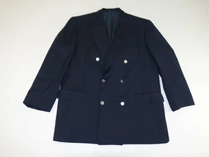 Gian Luca Isaia Napoli Blazer Navy Blue Double Breasted 44 Regular Super 150s - Picture 1 of 8