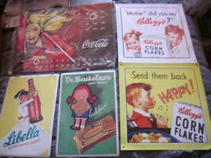 5 Blechschilder Vintage & Retro - Hoch und Querformat Kalender Coca Cola - Bild 1 von 8