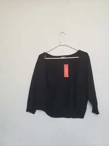 Urban Coco Womens L Cardigan Shrug Black Open Front Business 3/4 Sleeve Career - Picture 1 of 5