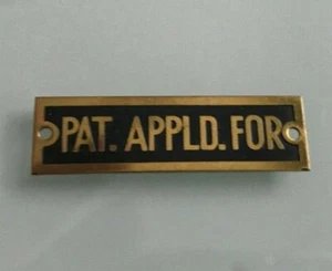 1940er PATENT ANGEMELDET MESSINGSCHILD NOS mfg von THE OAKLAND SIGN & RUBBER STAMP CO - Bild 1 von 1